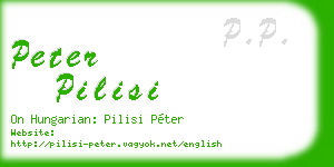 peter pilisi business card